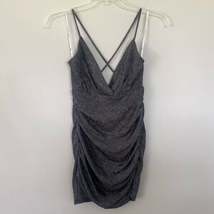 Lulu’s Shimmer Ruched Bodycon Cocktail Dress